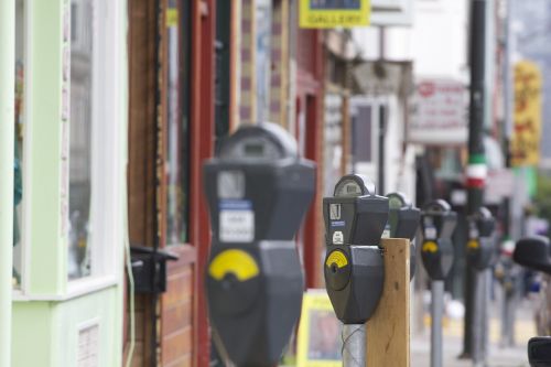 urban parking meter city