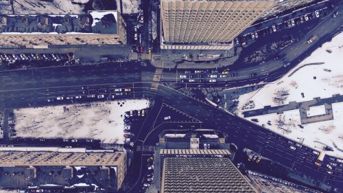 urban city aerial view buildings