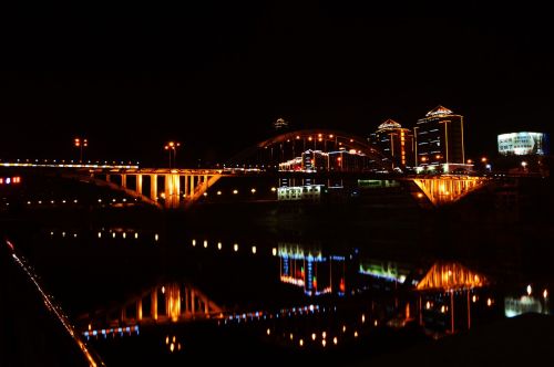 urban landscape night bridge