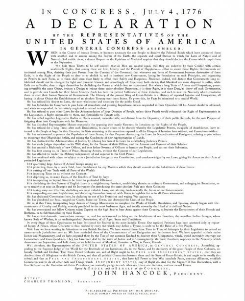 US Declaration Of Independence AME