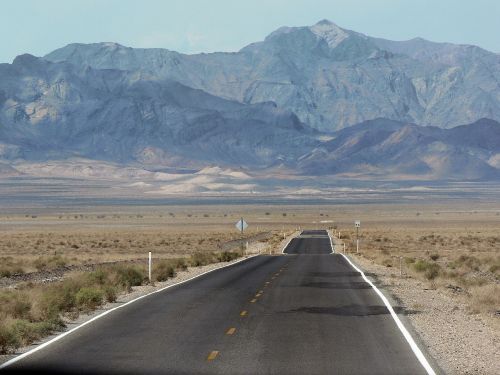 usa death valley on the road