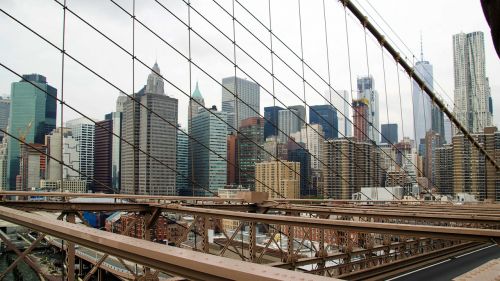 usa new york view from the brooklyn bridge