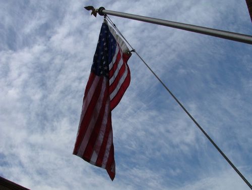 USA Flag Looking Up