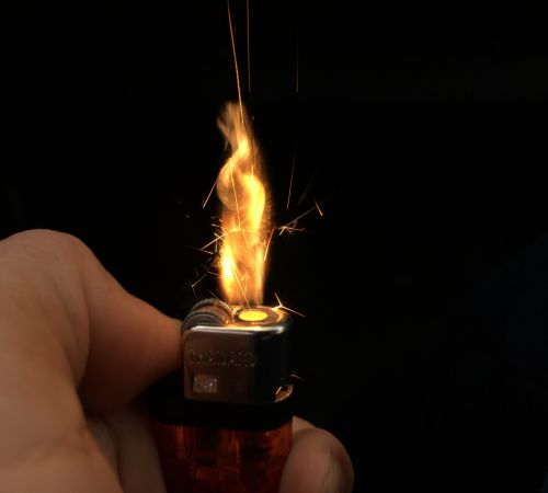 use the lighter fire ignite