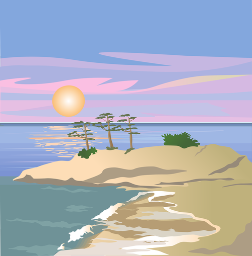 vacation  island  sunset