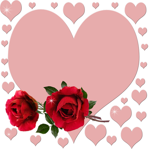 valentine  hearts  red roses