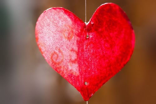 valentine heart shine through