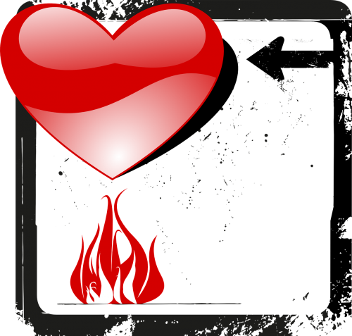 valentine heart fire