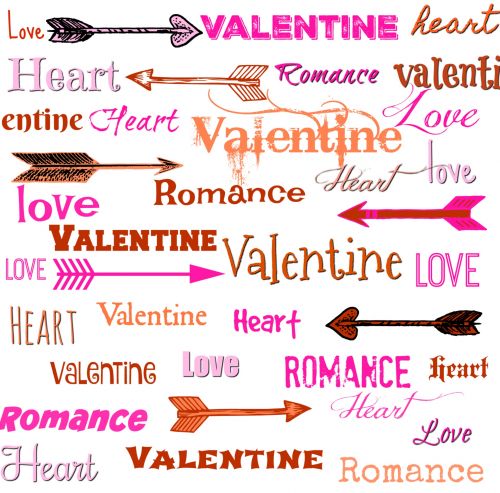 Valentine Arrows And Words