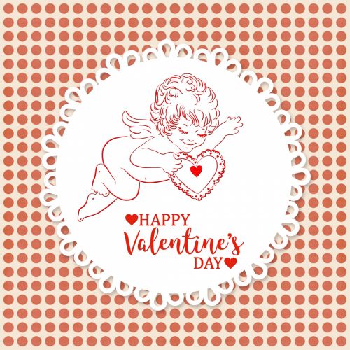 Valentine Cupid Heart Card