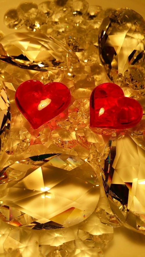 valentine's day love crystal glass