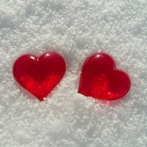 valentine's day heart snow