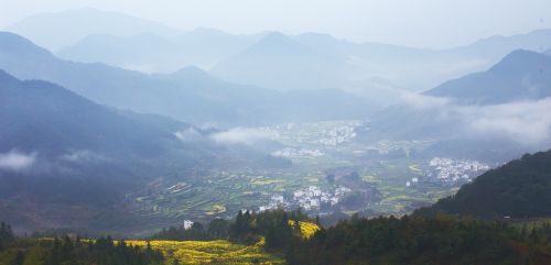 valley countryside mountain village