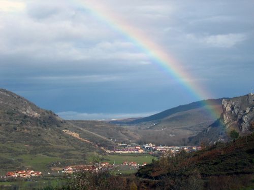 valley rainbow landscape