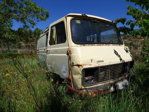 van old abandoned rusty