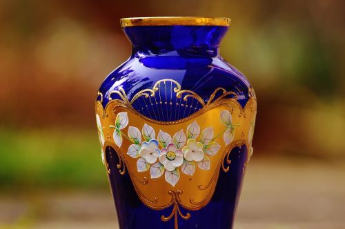 vase blue glass