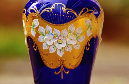 vase blue glass