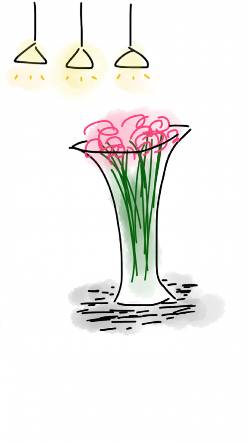 vase flowers light