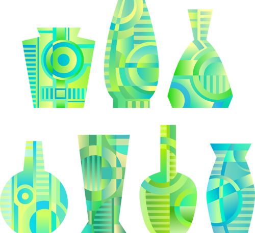 vases abstract green