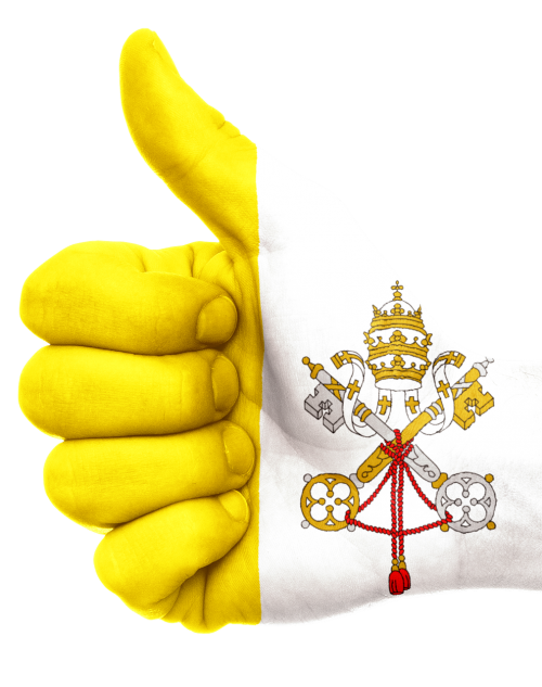 vatican flag hand