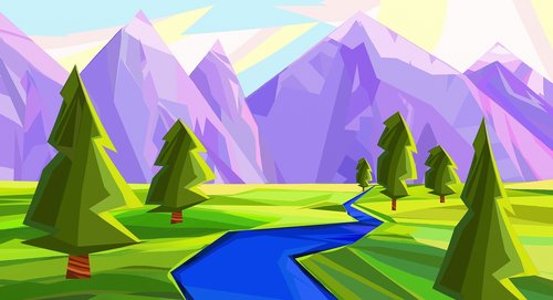 vector  landscape  mountains