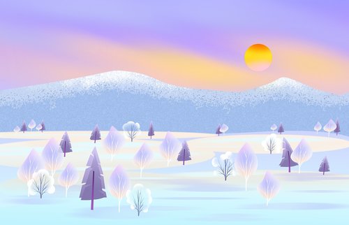 vector  winter  landscape