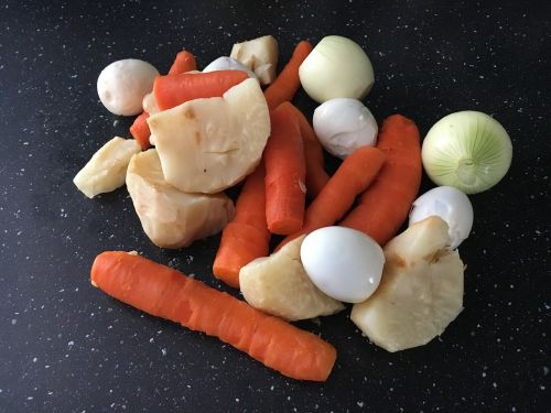 vegetables potato salad carrots