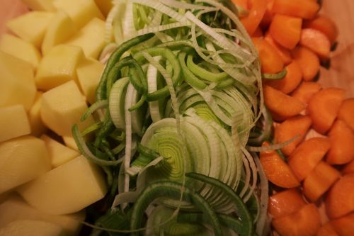 vegetables potatoes leek