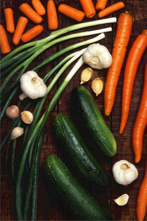 vegetables cucumbers carrots