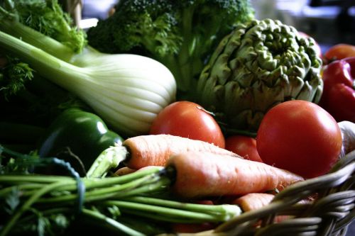 vegetables basket carrots