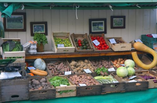 Vegetables On Market Stall