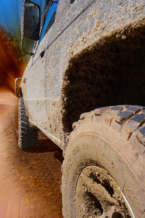 vehicle cross-country muddy