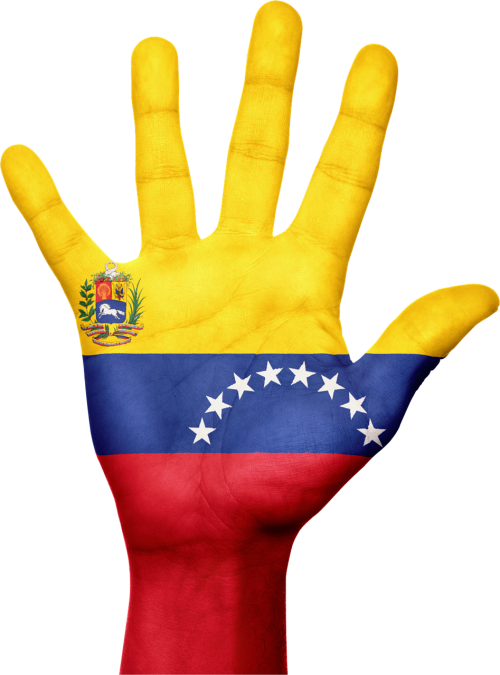 venezuela flag hand