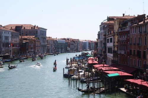 venice channel gondolas