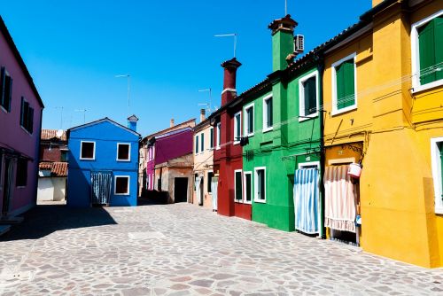 venice burano the sun