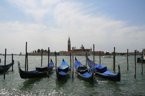 venice gondolas blue