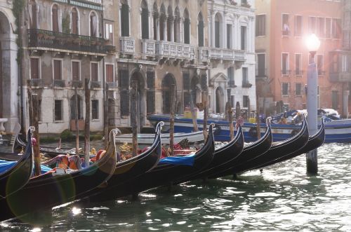 venice gondolas water