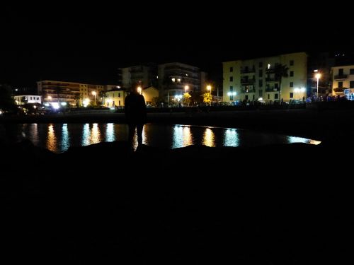 ventimiglia beach at night