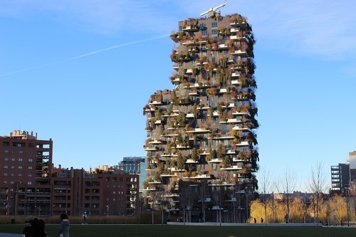 vertical forest  milan  skyscrapers