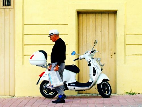 vespa scooter man