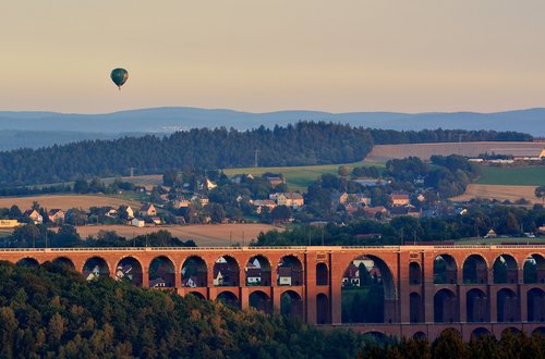 viaduct  go balloon  evening