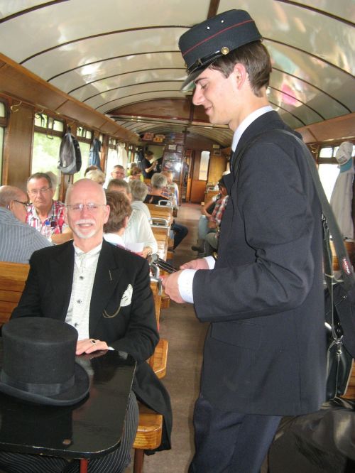 victorian steam train conductor