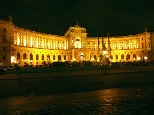 vienna hofburg imperial palace night