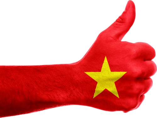 vietnam flag hand