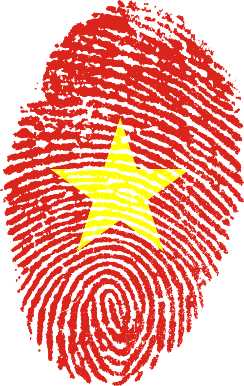 vietnam flag fingerprint