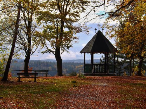 view summer-house autumn