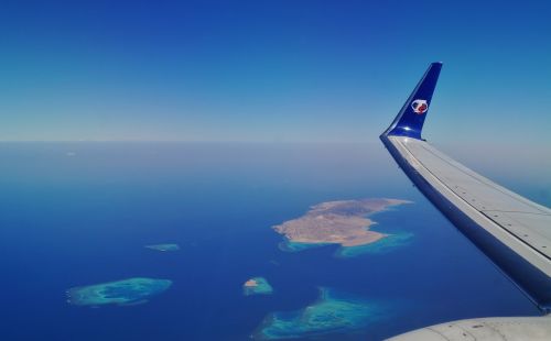 view from airplane heaven island