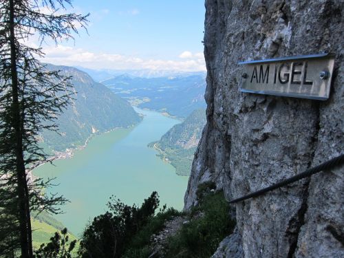 view from seewandu on hallstatt ferrata lake