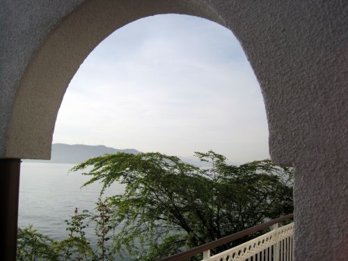 View Of Lake Through Arch