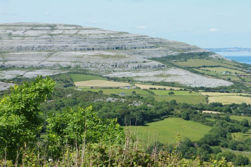 view of the burren limestone rock formation co